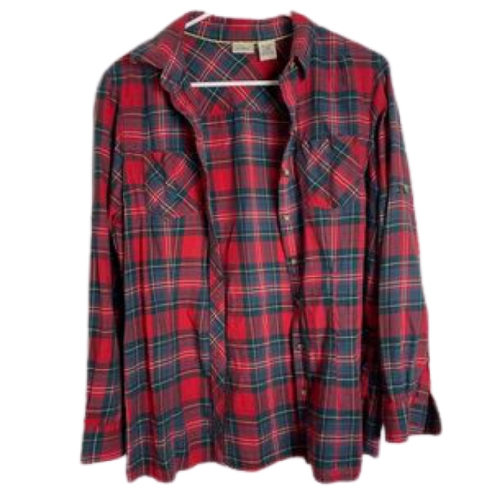 L.L Bean Plaid Long Sleeve Button Down - Picture 1 of 9